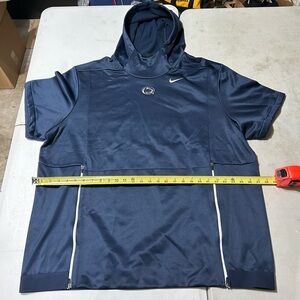 Nike Penn State Football Team Issue Hoodie Mens XXL Dri Fit Short Sleeve Warmup